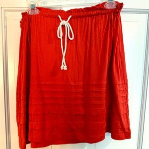 Nordstrom Orange A-Line Knee-Length Skirt with Smocked Tie Front for Casual Wear